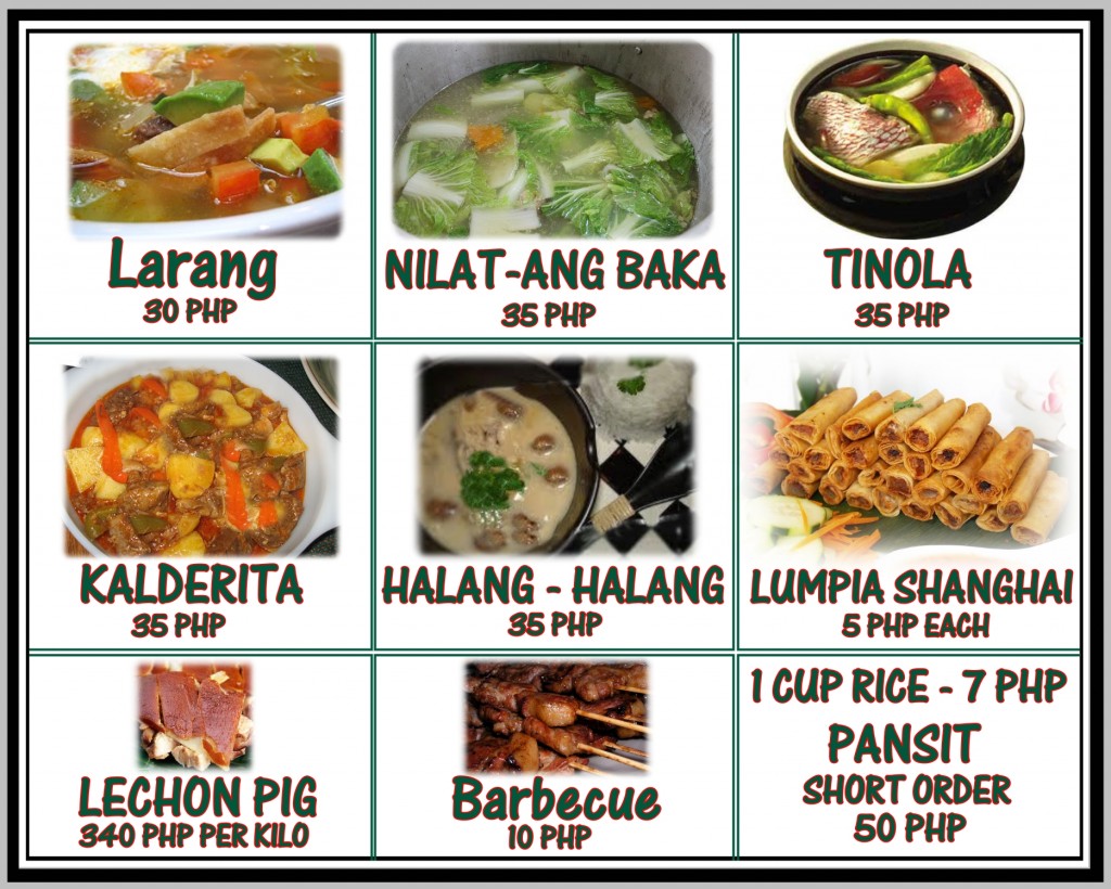 Filipino Lunch Menu List